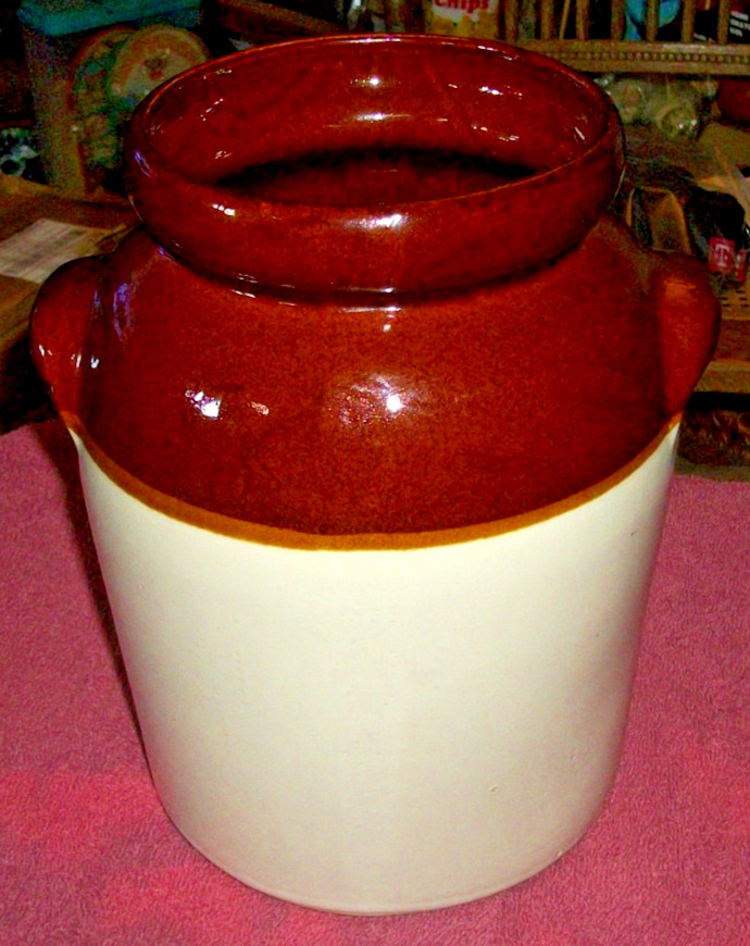 VINTAGE ROBINSON RANSBOTTOM POTTERY ROSEVILLE OHIO GALLON STONEWARE POT, URN