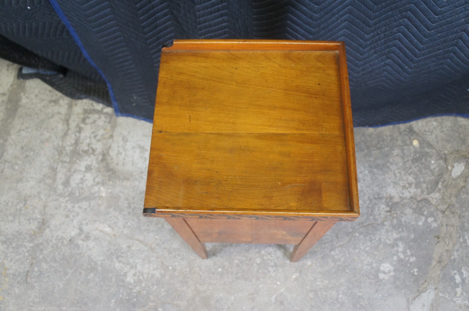 Antique German Biedermeier Cherry End Table Nightstand Pillar Cabinet 34″