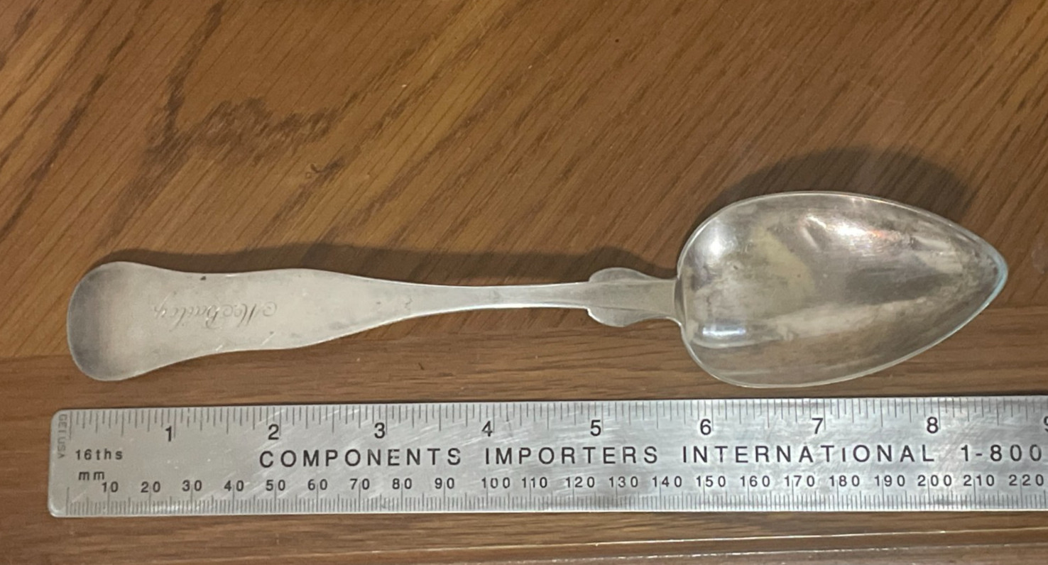 COIN SILVER SPOON TEASPOON Seth Eastman Brown Concord NH c1840s-60s 42 g