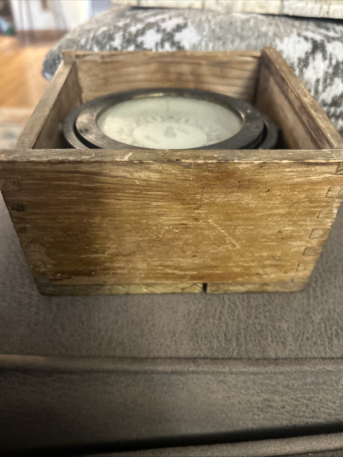 Vintage Ritchie Nautical Compass Boston Mass. in Wooden Box No Lid