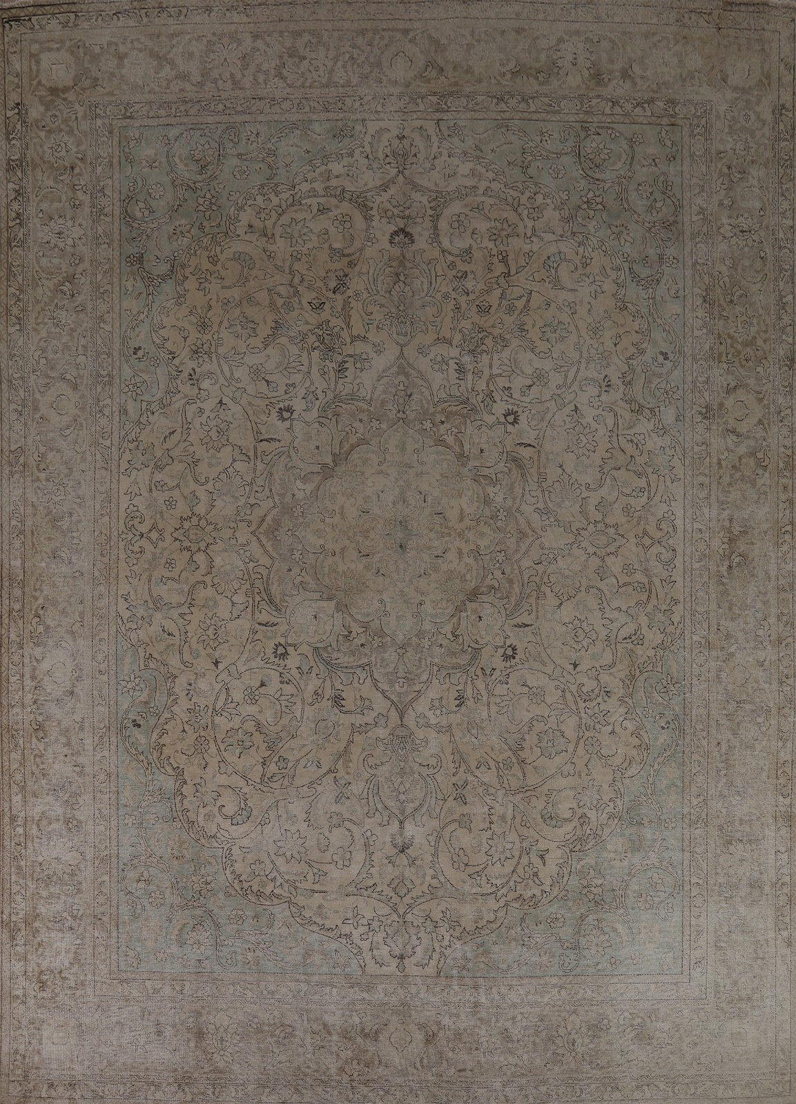 Vintage Wool Floral Area Rug 9×13 Medallion Hand-knotted Traditional Carpet