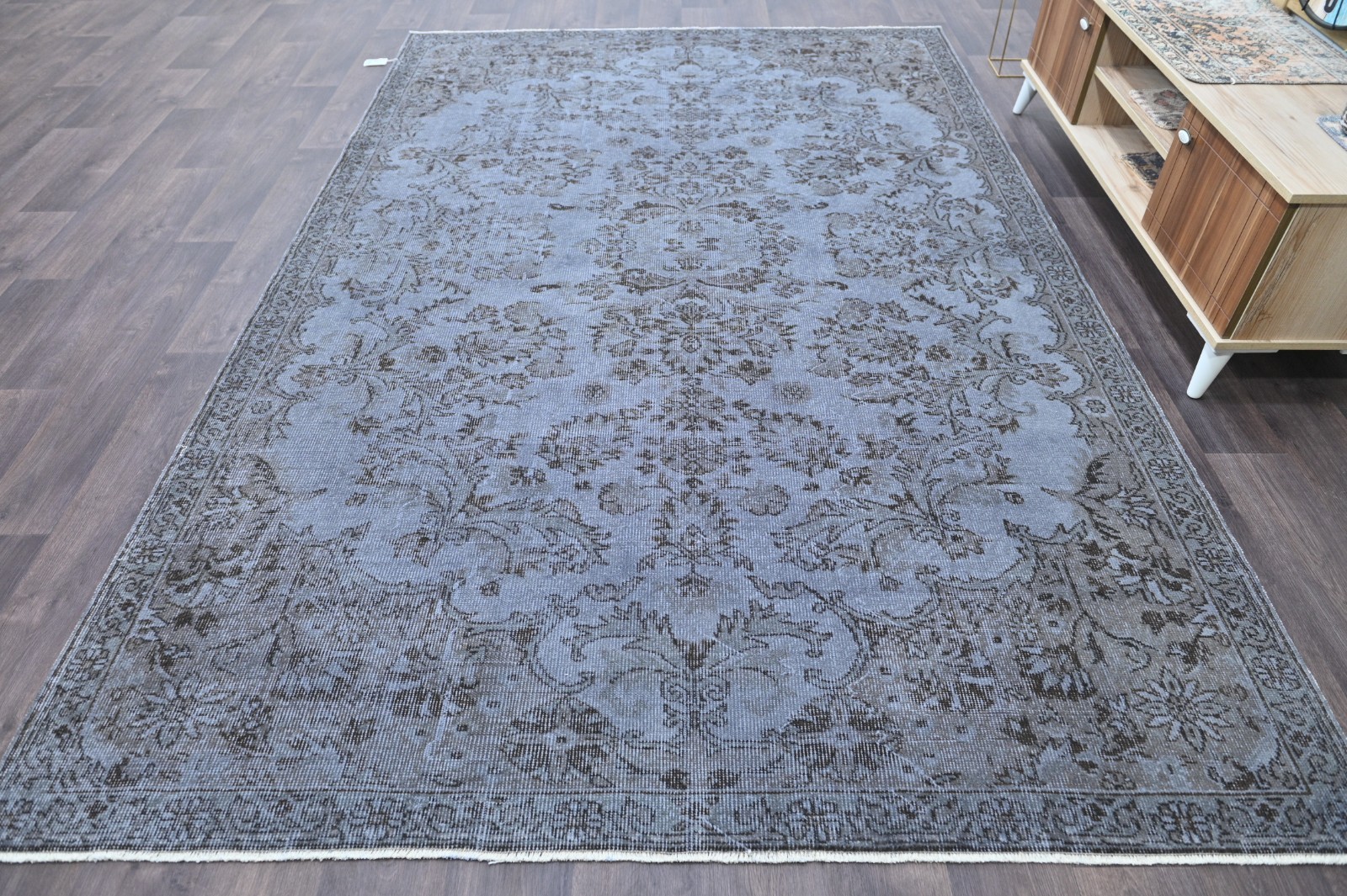 Oushak 6×10,Turkish Rug,vintage,anatolian,BLUE,kilim,Bohemian,handmade,wool