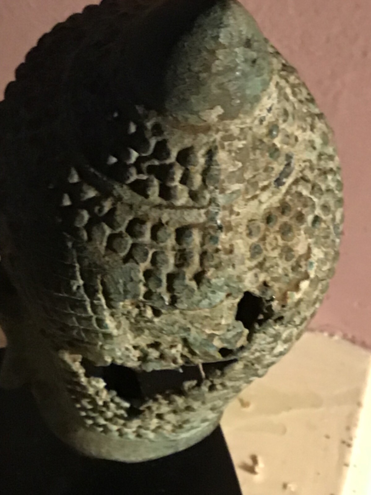 Buddha Head Antique Thai Style Sukhothai Mounted Buddha Head 6.5” / 16cms.