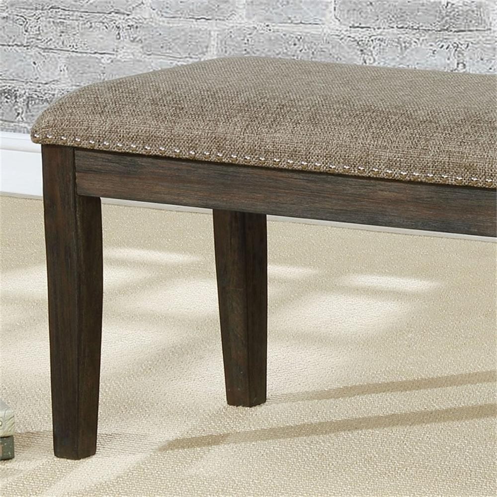 Bowery Hill Transitional Wood Padded Dinning Bench in Espresso