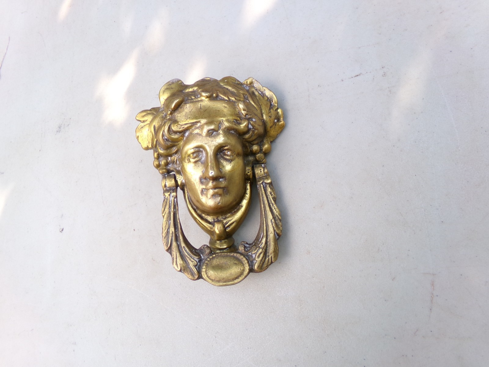 Vintage Brass Door Knocker Victorian Face