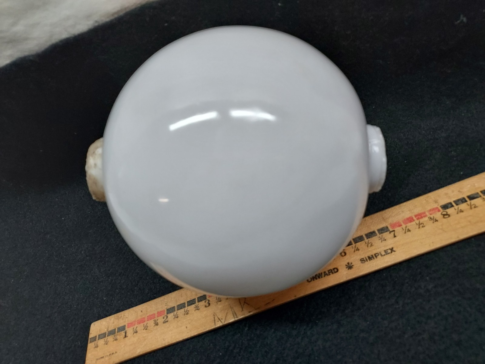Antique White Glass Lightning Rod Ball Globe Weathervane – 0218263