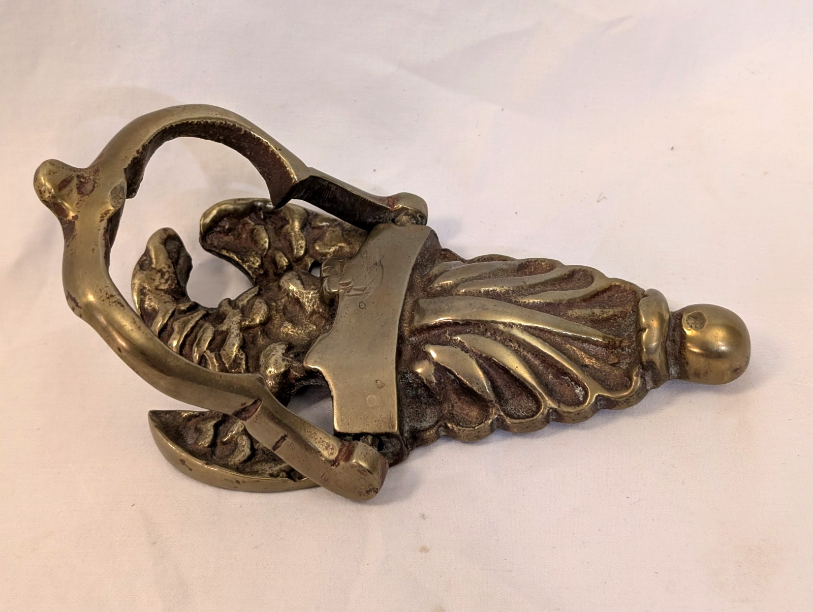 Vintage Antique Primitive Solid Brass American Eagle Door Knocker