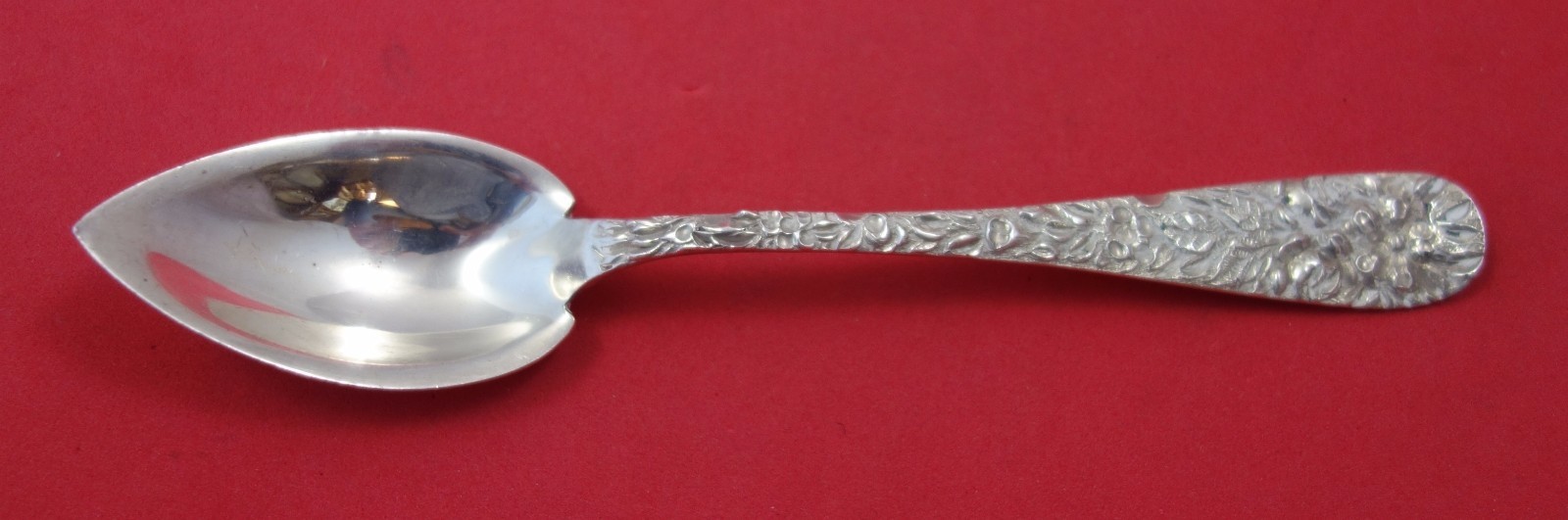 Repousse by Unknown Sterling Silver Grapefruit Spoon Original 6″