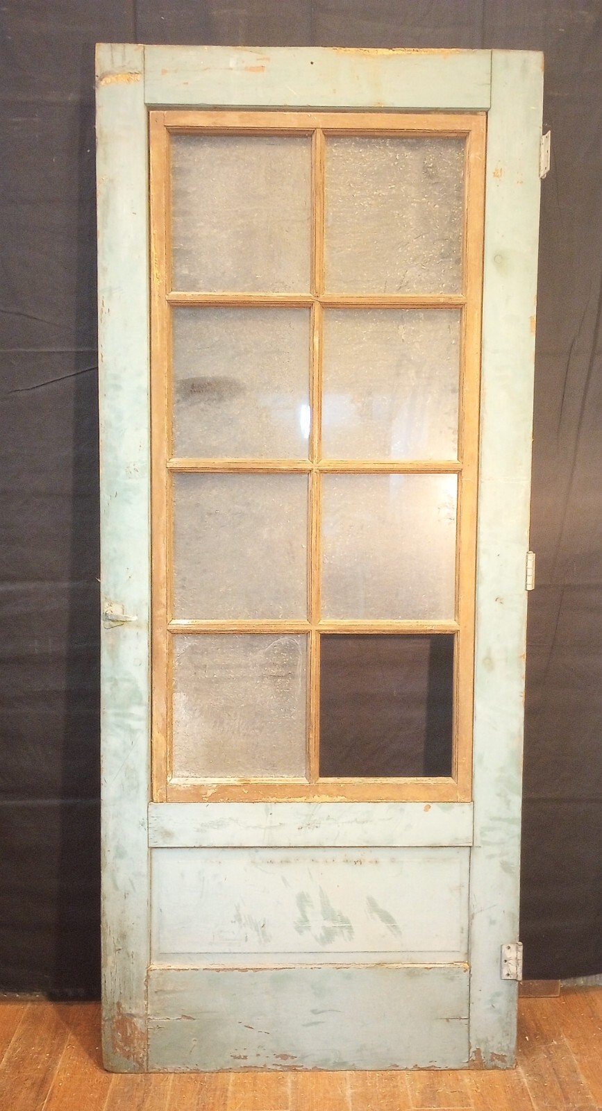 3/4 Glass 8 Pane Peek-a-boo Interior Door & Original Hardware 35 3/4″ x 84 1/2″