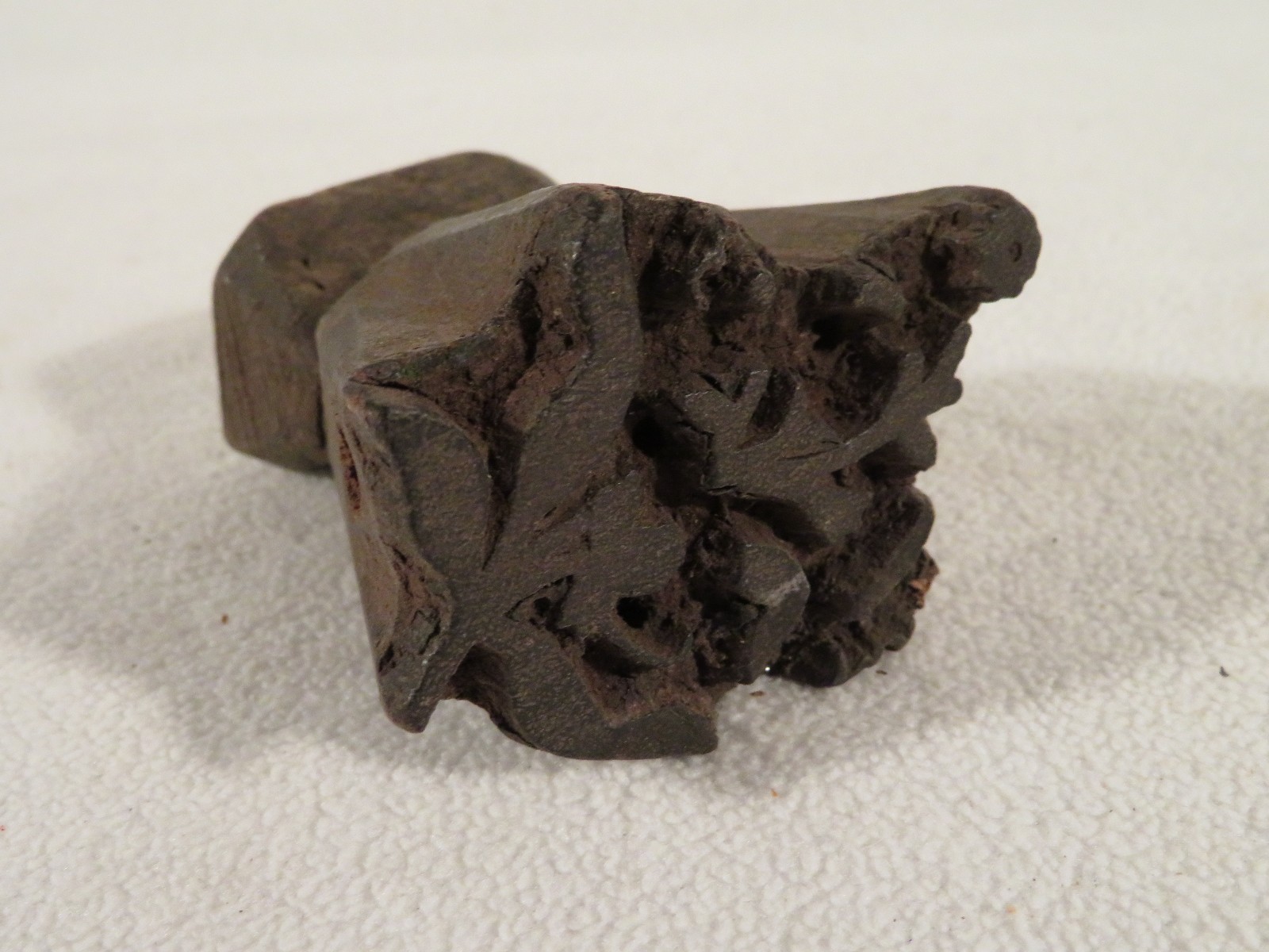 Folk Art Hand Carved Wood Textile Stamp Block Print Botanical ~ Leaves & Flowers
