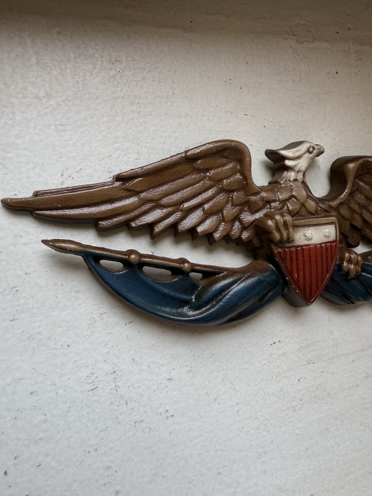 Sexton Patriotic American Eagle Shield Aluminum Wall Plaque 8” vintage USA July4
