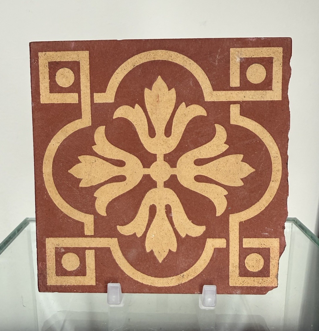 Antique Victorian Encaustic Decorative Tile, Small – Salvage, Reclaimed