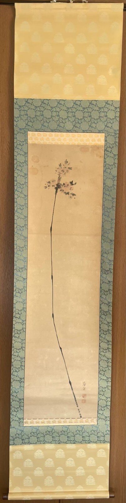 Japanese Hanging Scroll Camellia by Artist (c. 1940s)#Z294