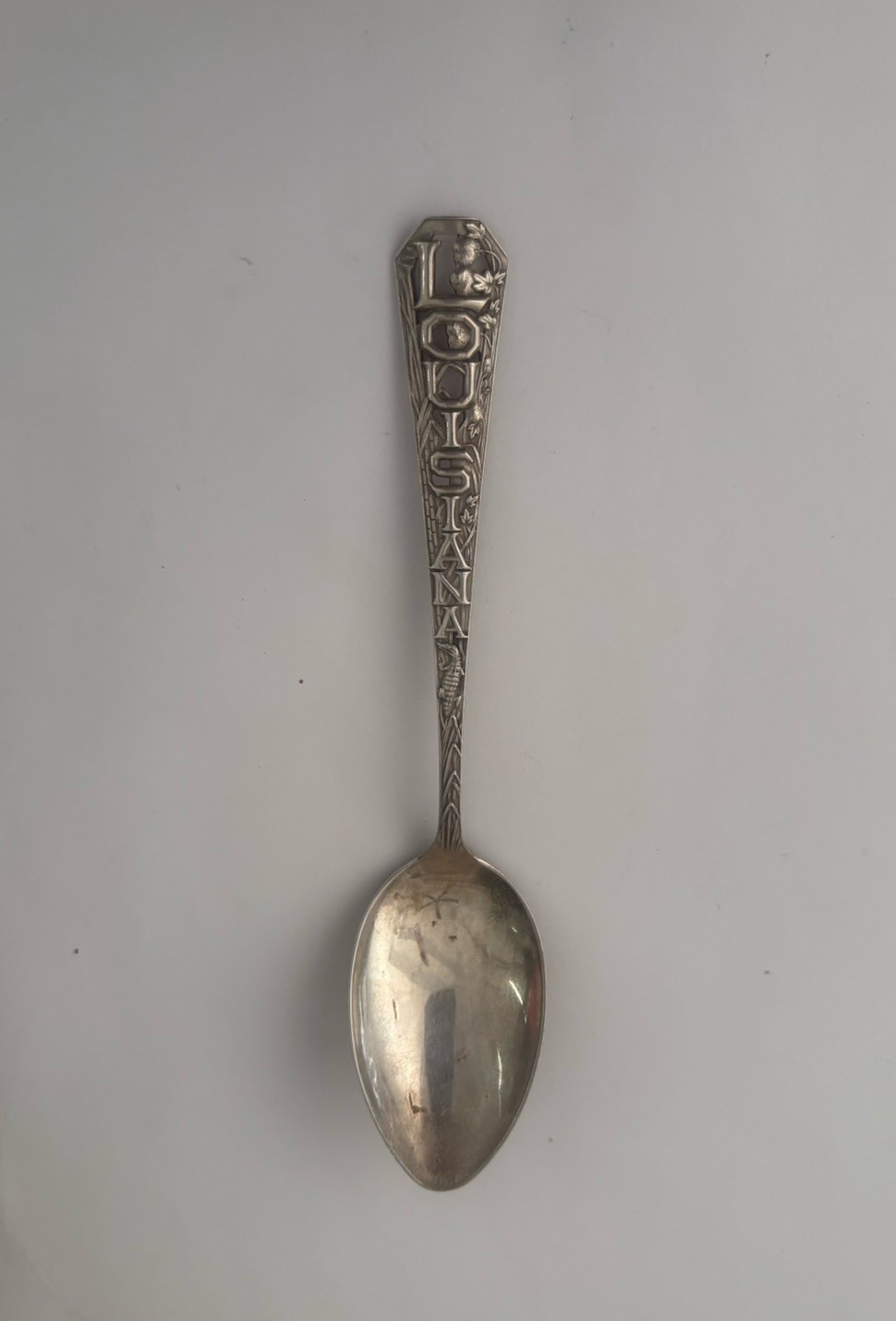 Watson Alligator Swamp Cutout LOUISIANA Sterling Silver Souvenir Spoon Antique