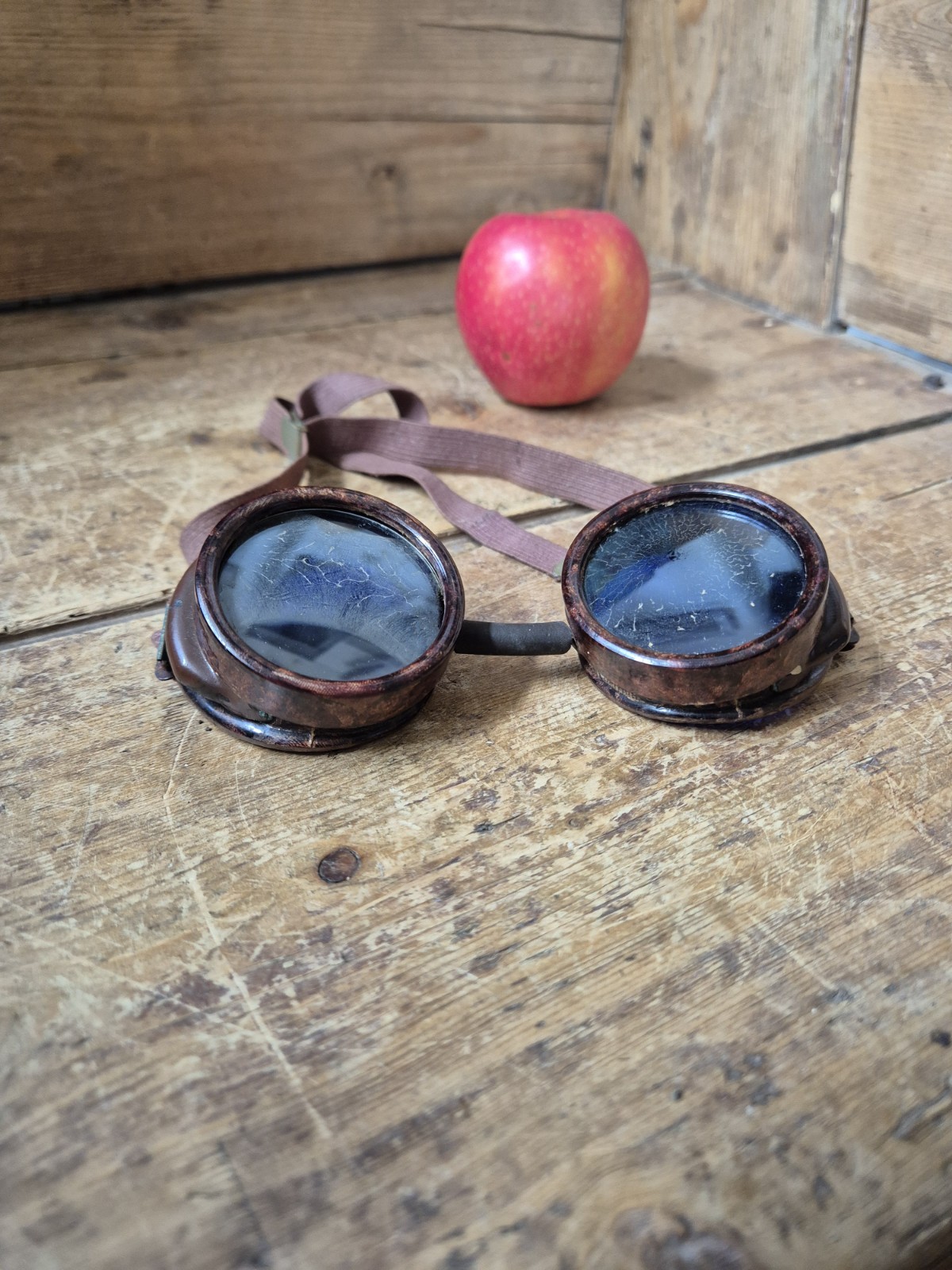 Duralex Made In England Goggles Steam Punk Blue Lenses