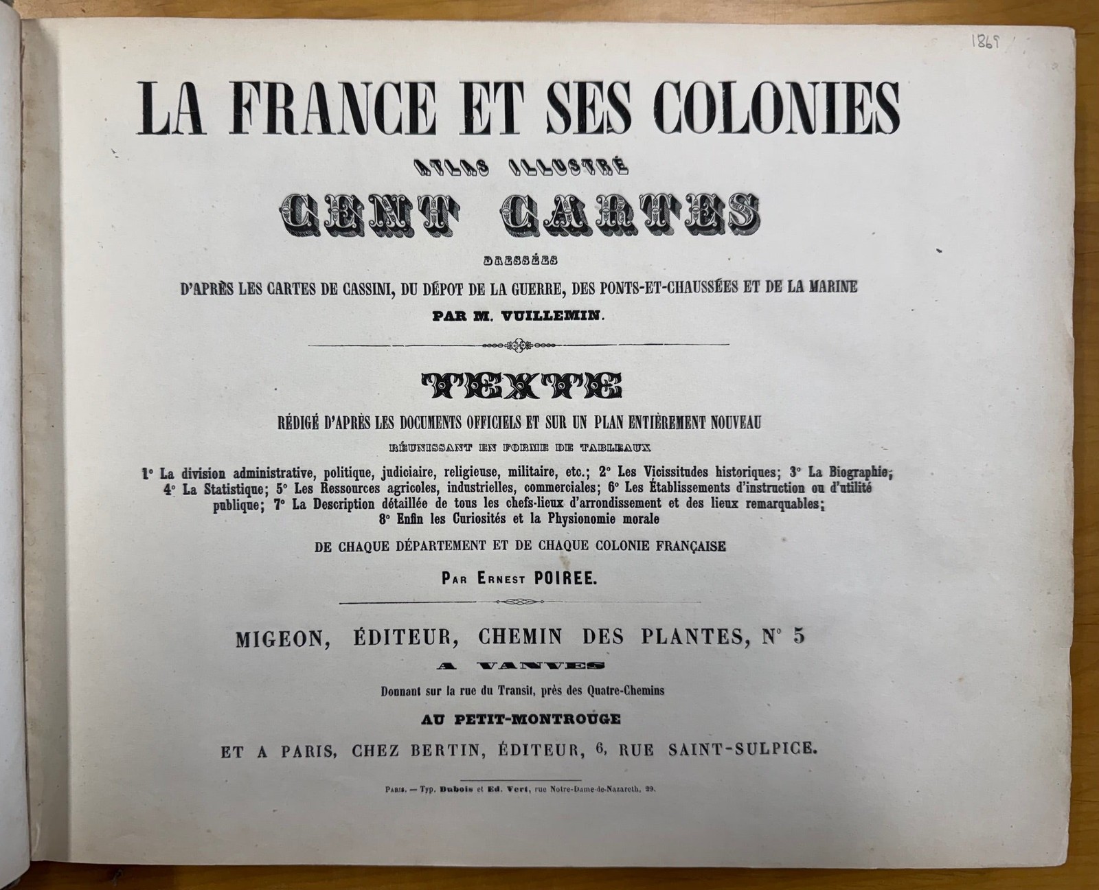 M Vuillemin / La France et ses colonies Atlas illustré cent cartes dressées