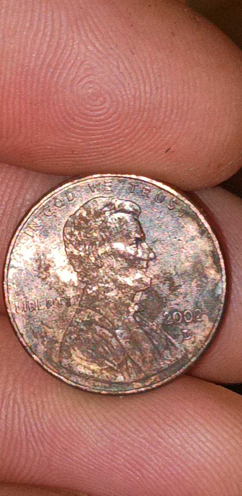 2002 Denver mint penny close am error coin