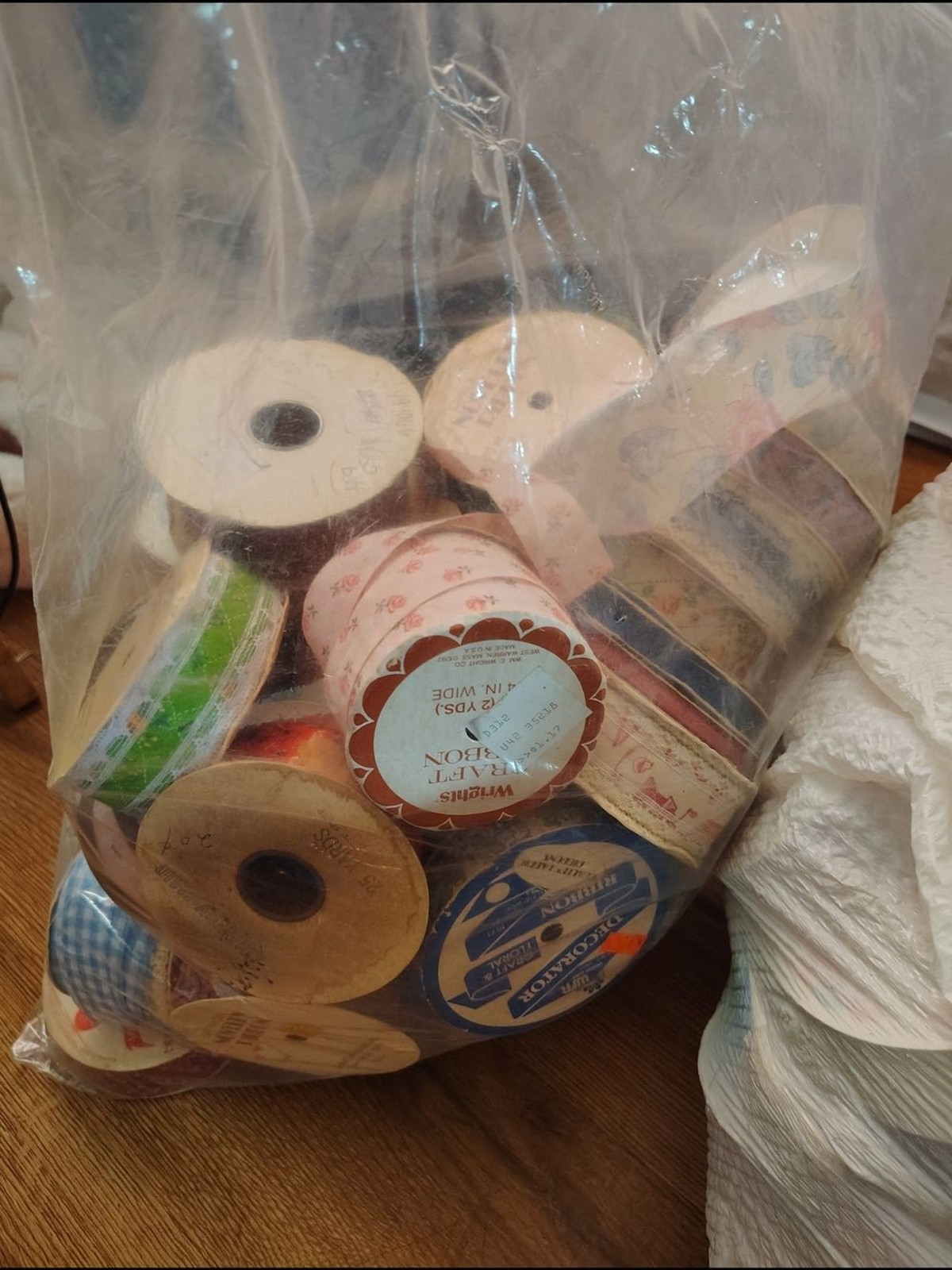 Beautiful Vintage Assorted Decorative Ribbon Spools – Pink, Green, Cream