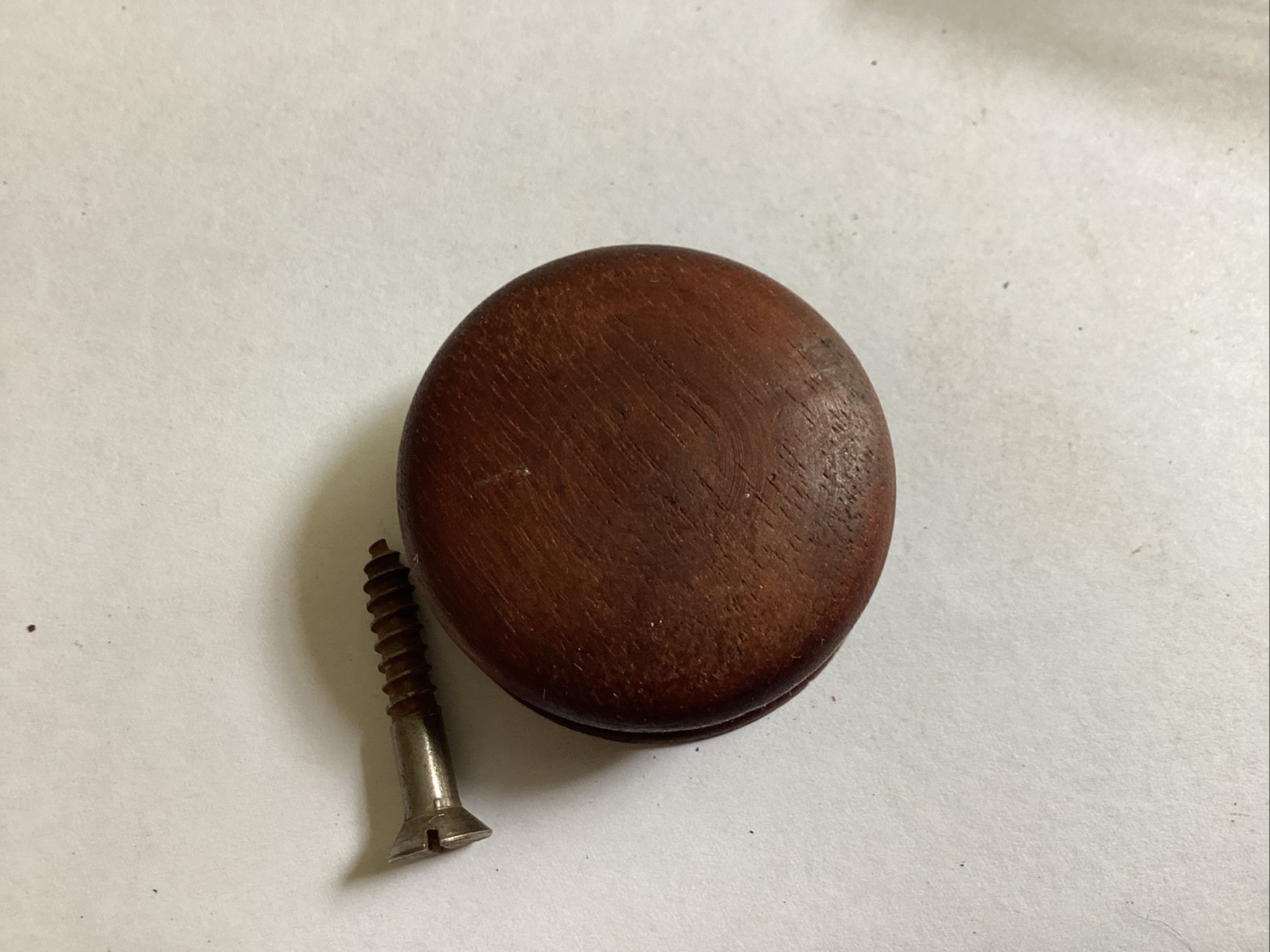 Hard To Find Single Antique 1-1/2 “ In. Mahogany Wood Drawer Pull With Screw .