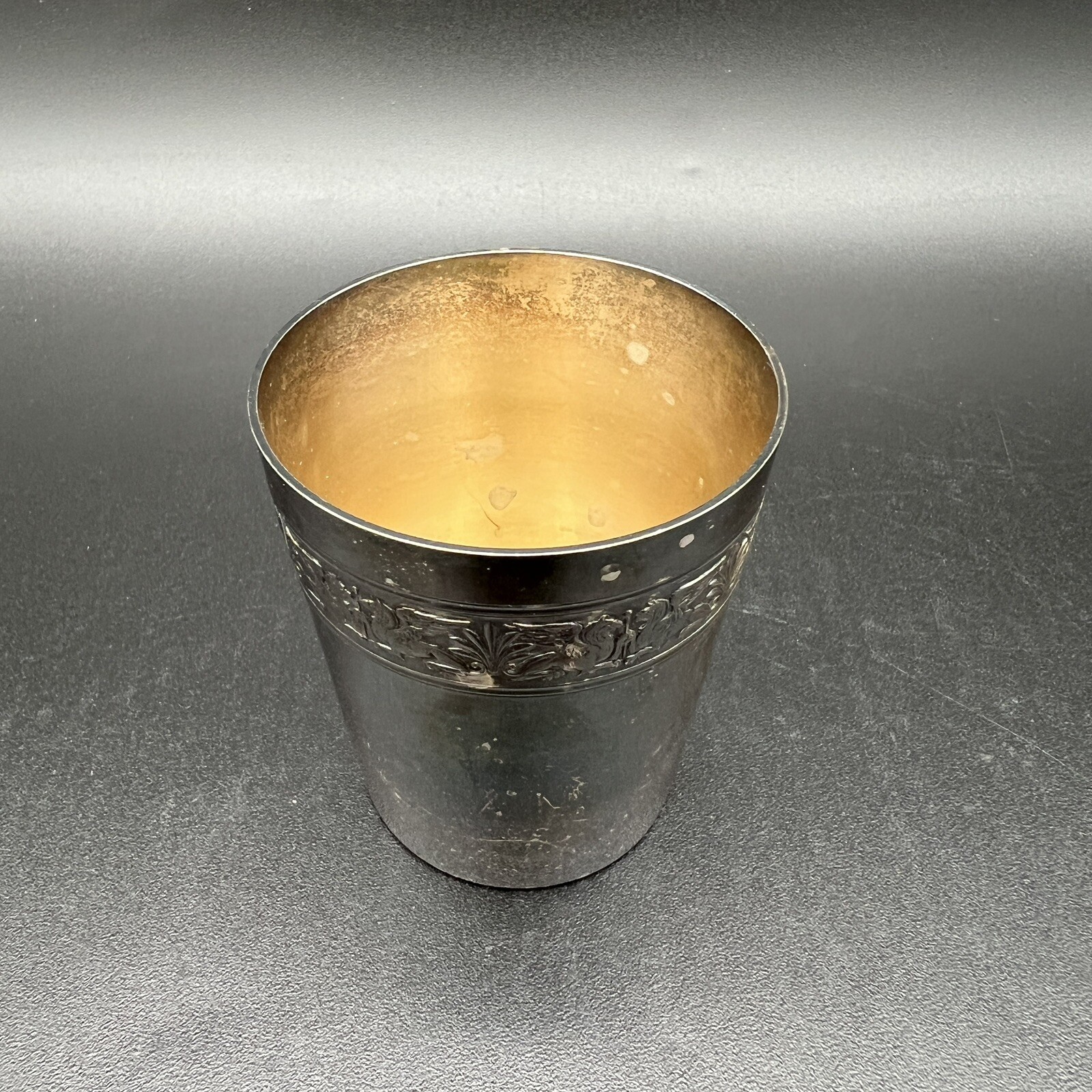 Antique Silver-Plated Metal Blanc J&B Beaker Cup