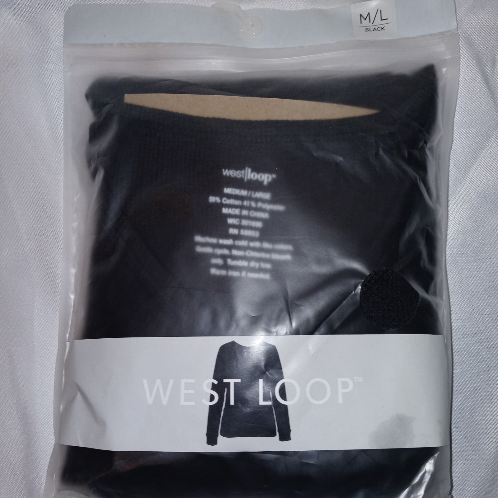 West Loop Winter Fall Long Sleeve Lounge Shirt BLK Women’s Size M/L NEW