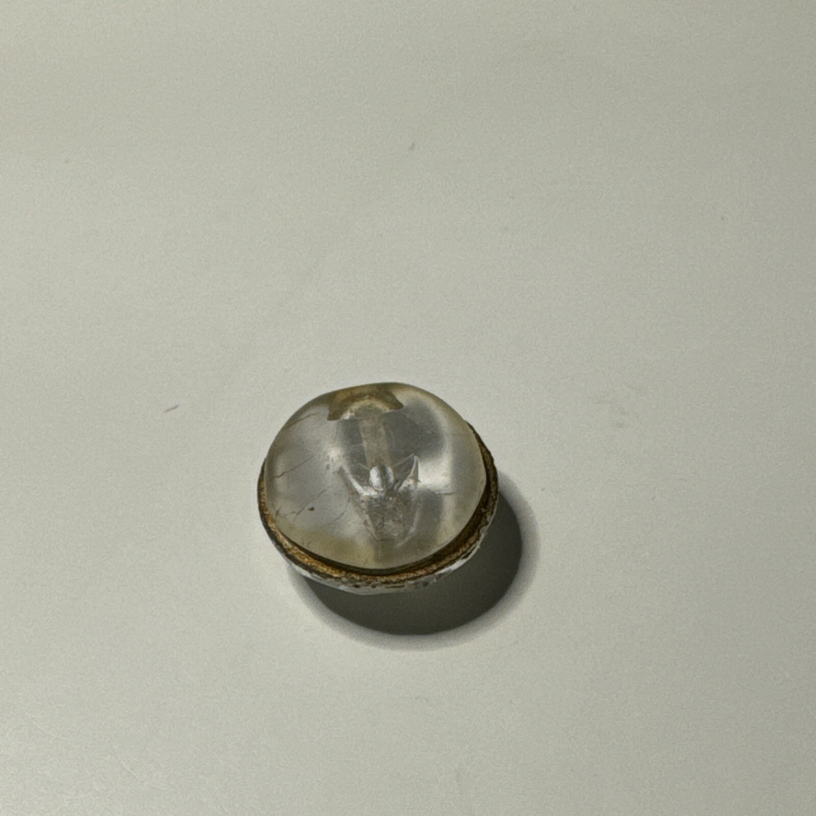 Vintage Clear Rhinestone Shank Button 1.25 Cm N754