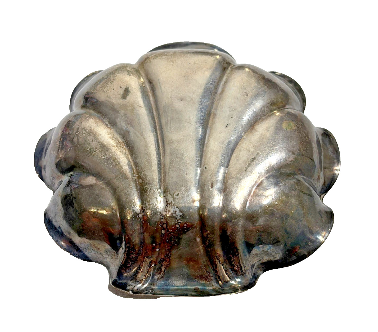 VTG Wallace Bros Silver Plate Seashell Serving Bowl Ornate Shell Dish EUC