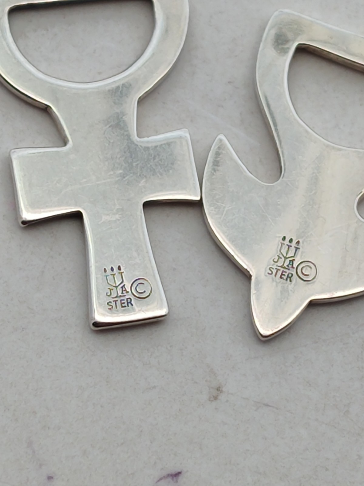 James Avery Sterling Silver Bookmark Cross & Dove Ends Only, No Ribbon