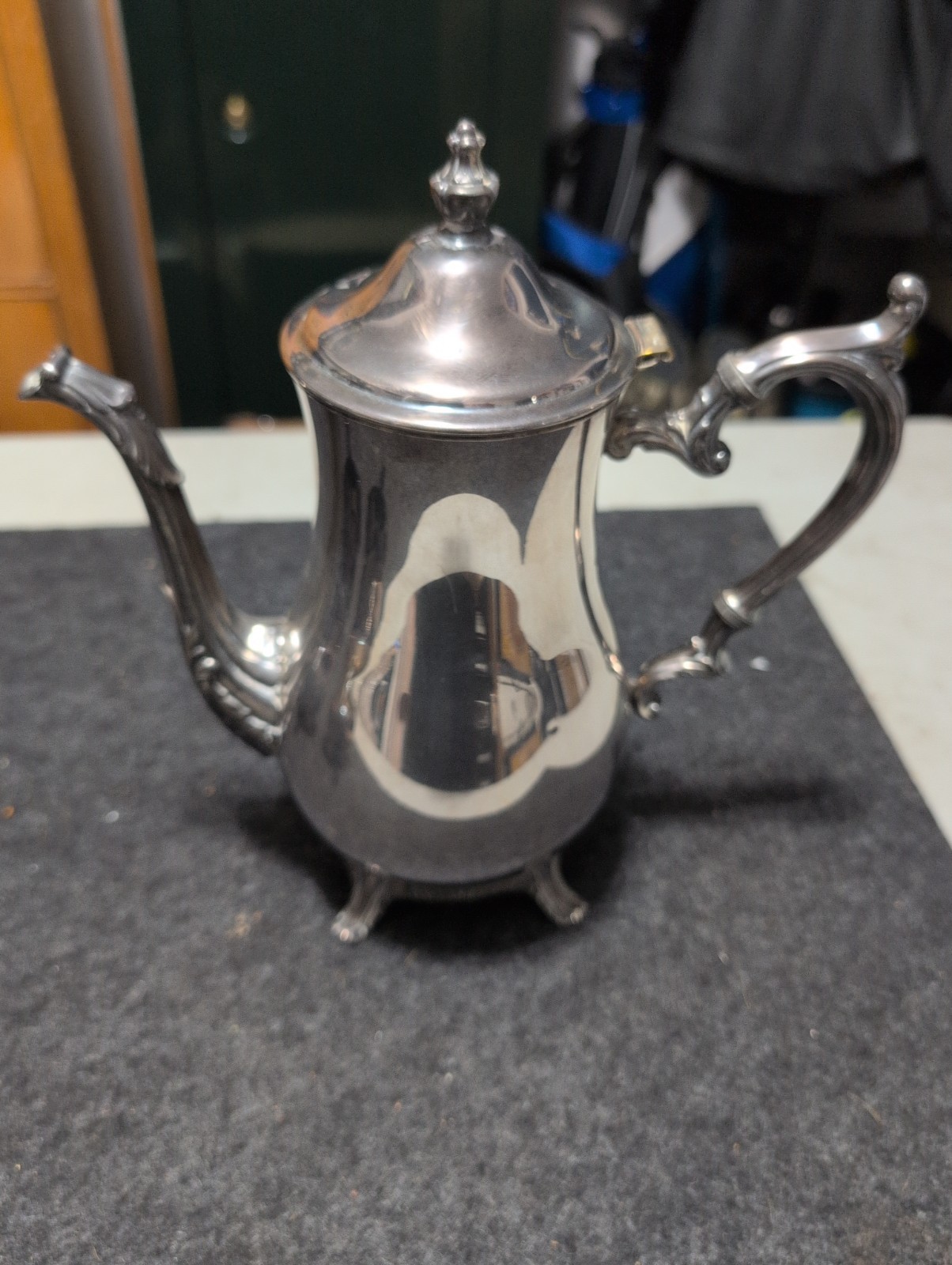 Vintage W.A Rogers Silver Plate 3Piece Tea Service Set Teapot Creamer Sugar 4500