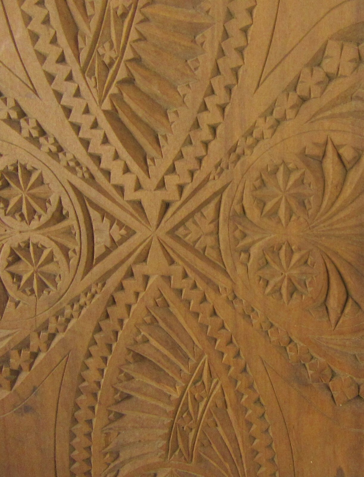 Antique Primitive German American Folk Art Hand Chip Carved Furniture Door Panel