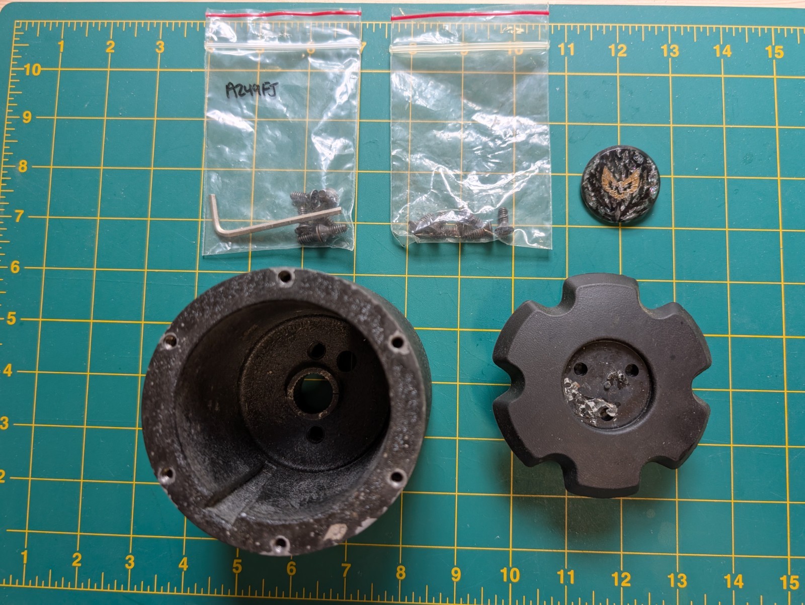 1979 Pontiac Trans Am Steering Wheel Hub with Horn Button, Screws and Emblem