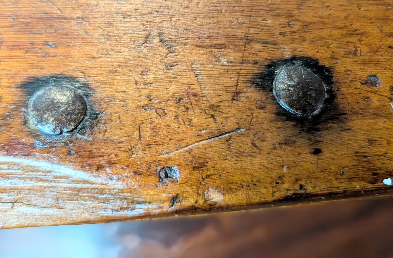 Antique 18th Century Dovetailed Document Chest Box ~ Hand Forged Strap Hinges