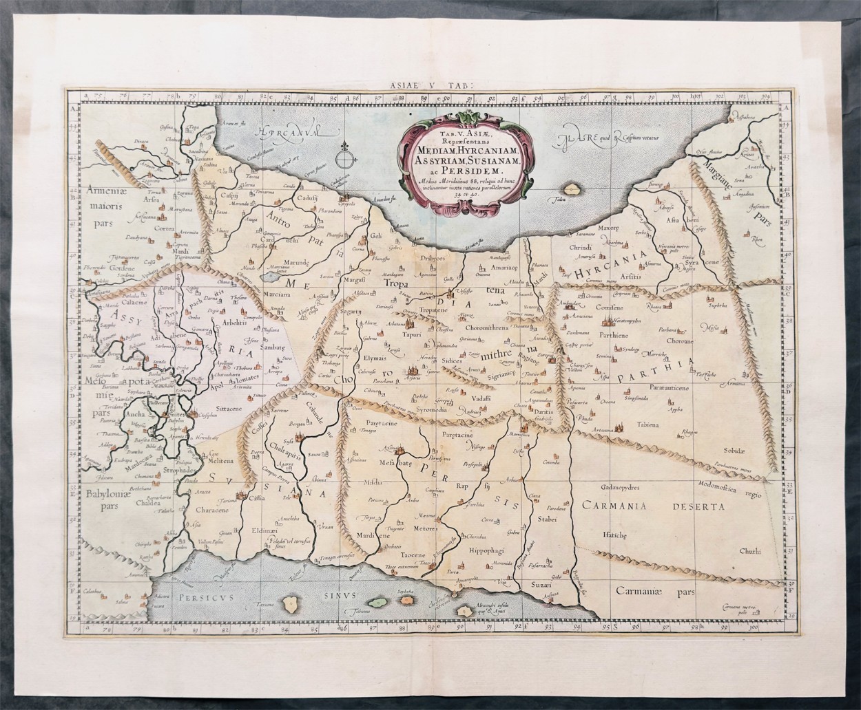 1695 Gerard Mercator Antique Ptolemy Map of Iran & Iraq Caspian to Persian Gulf
