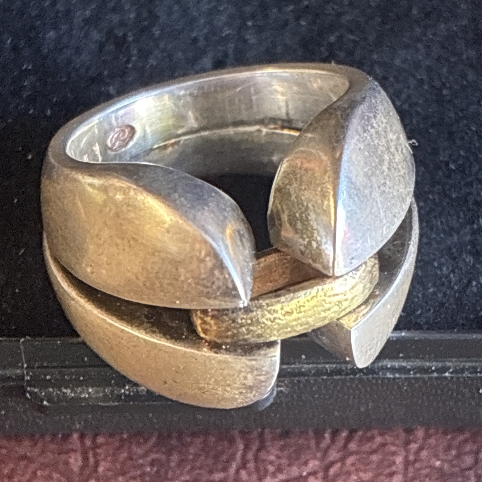 Georg Jensen Sterling Silver Ring With Gold Accent No 311 Sz 5.5