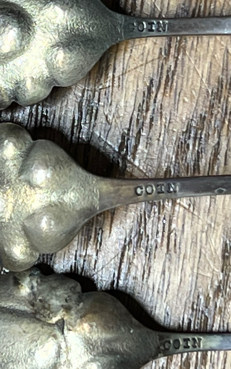 American Coin Silver Boxed Condiment Set Mustard Ladle 2 Saltspoons Monogrammed