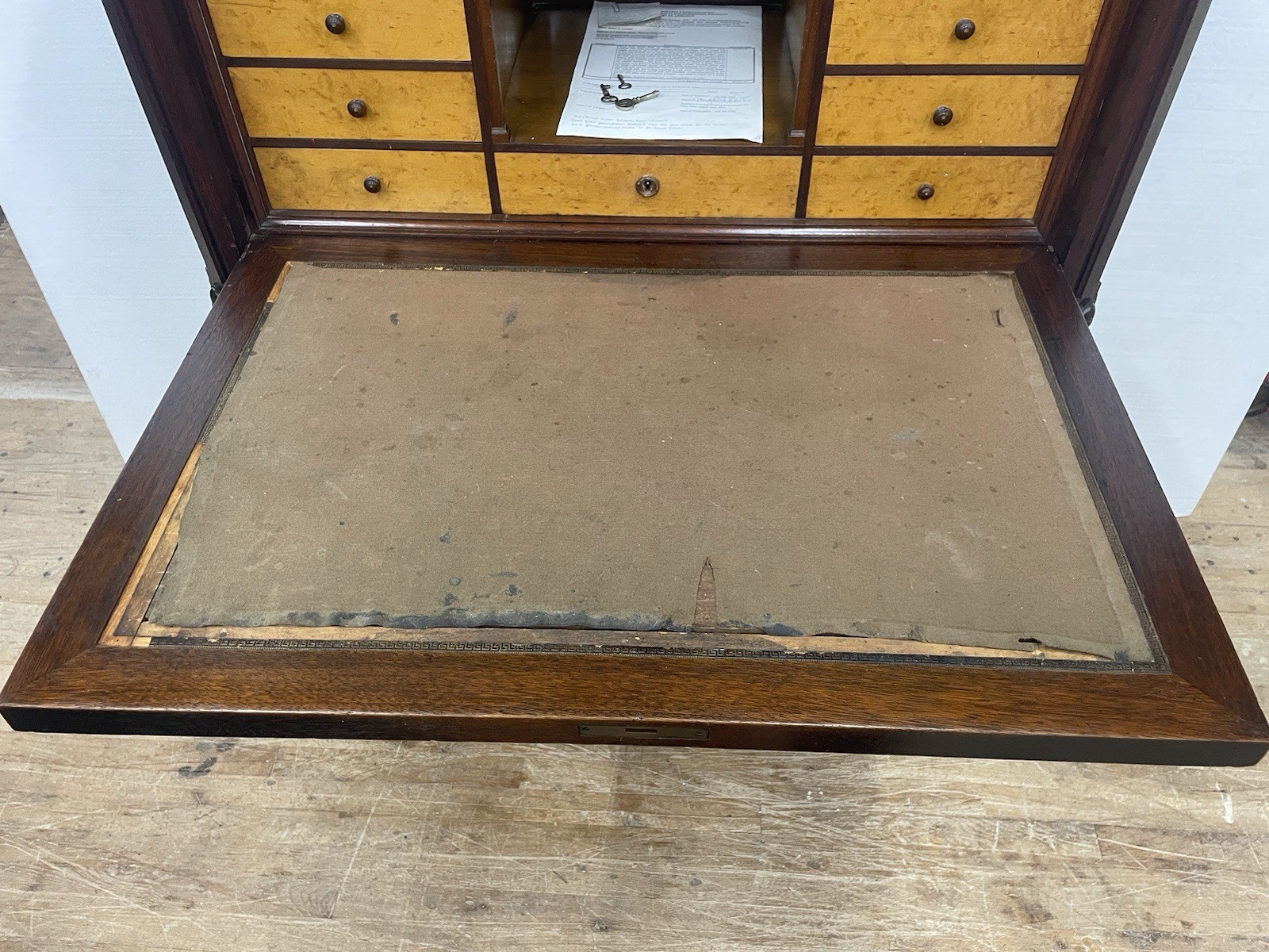 Antique 1860 Biedermeier Drop Front Secretary Abattent Desk Handmade Walnut