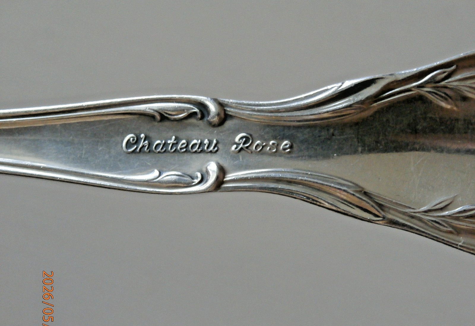 CHATEAU ROSE STERLING SILVER SERVING SPOON 8 1/2 INCHES 2.2 OUNCES