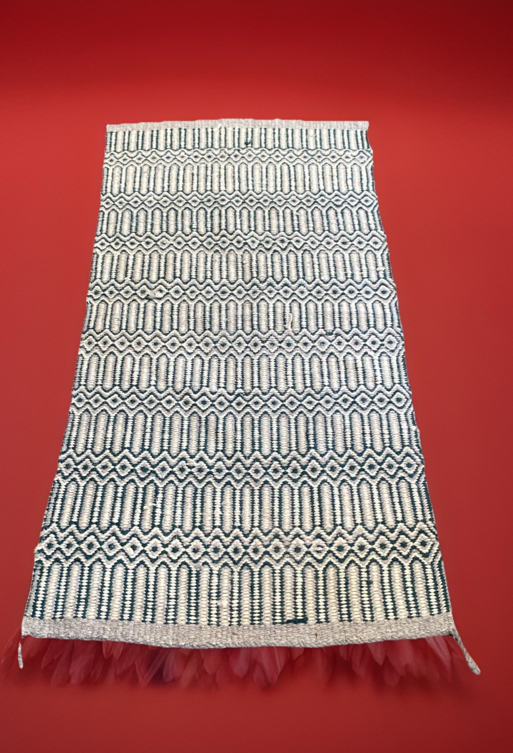 Vintage Soft Wool Handmade Braided Rectangle Rug 64”x30”