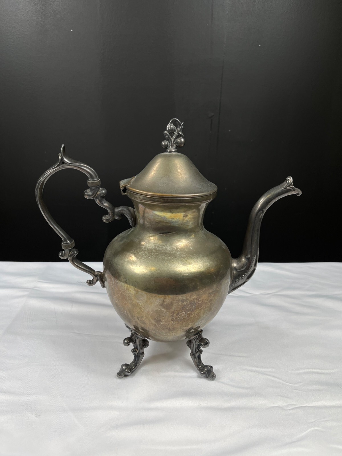 Antique Silver On Copper Teapot SKU 7410