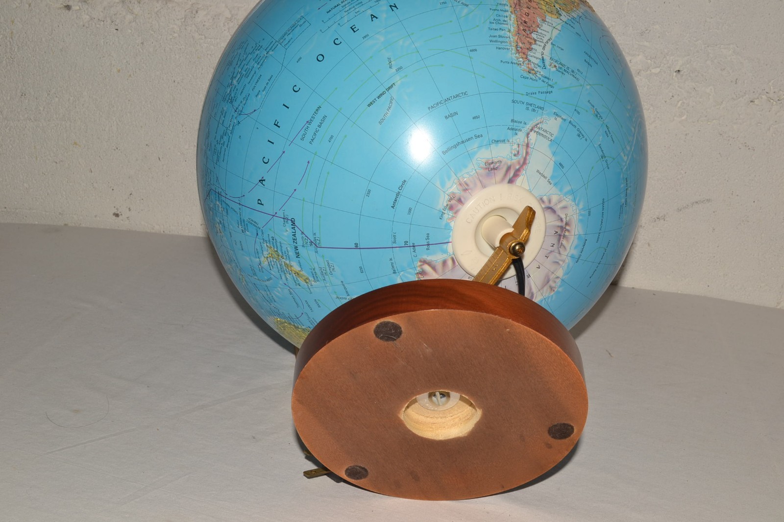Scan-Globe Denmark World 12” Lighted Raised Topography Globe Wood Base