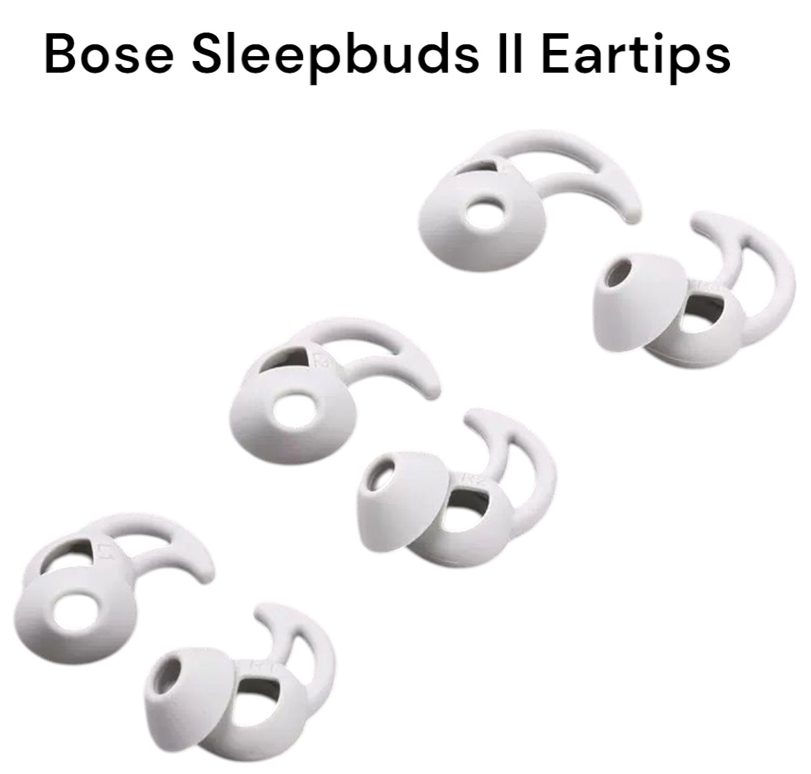 3 Pair Original Bose Sleepbuds II 2 Sleeping Earbuds Silicone Eartips-S/M/L Siz
