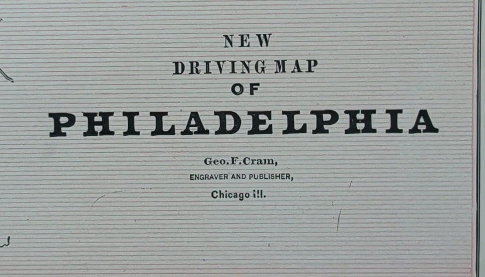 Vintage 1888 PHILADELPHIA PENNSYLVANIA Map 21″x13″ Old Antique Original FISHTOWN