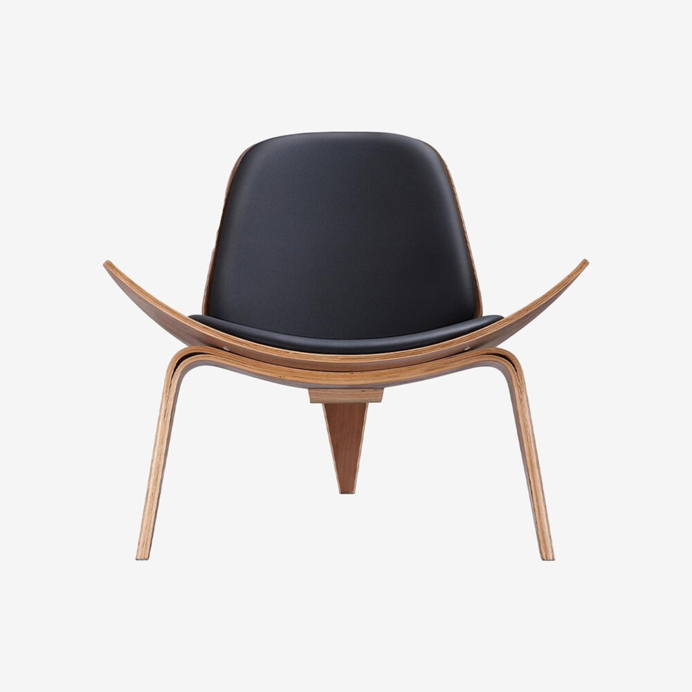 Shell Chair Replica by Hans J. Wegner CH07 Premium Leather Mid Century Modern