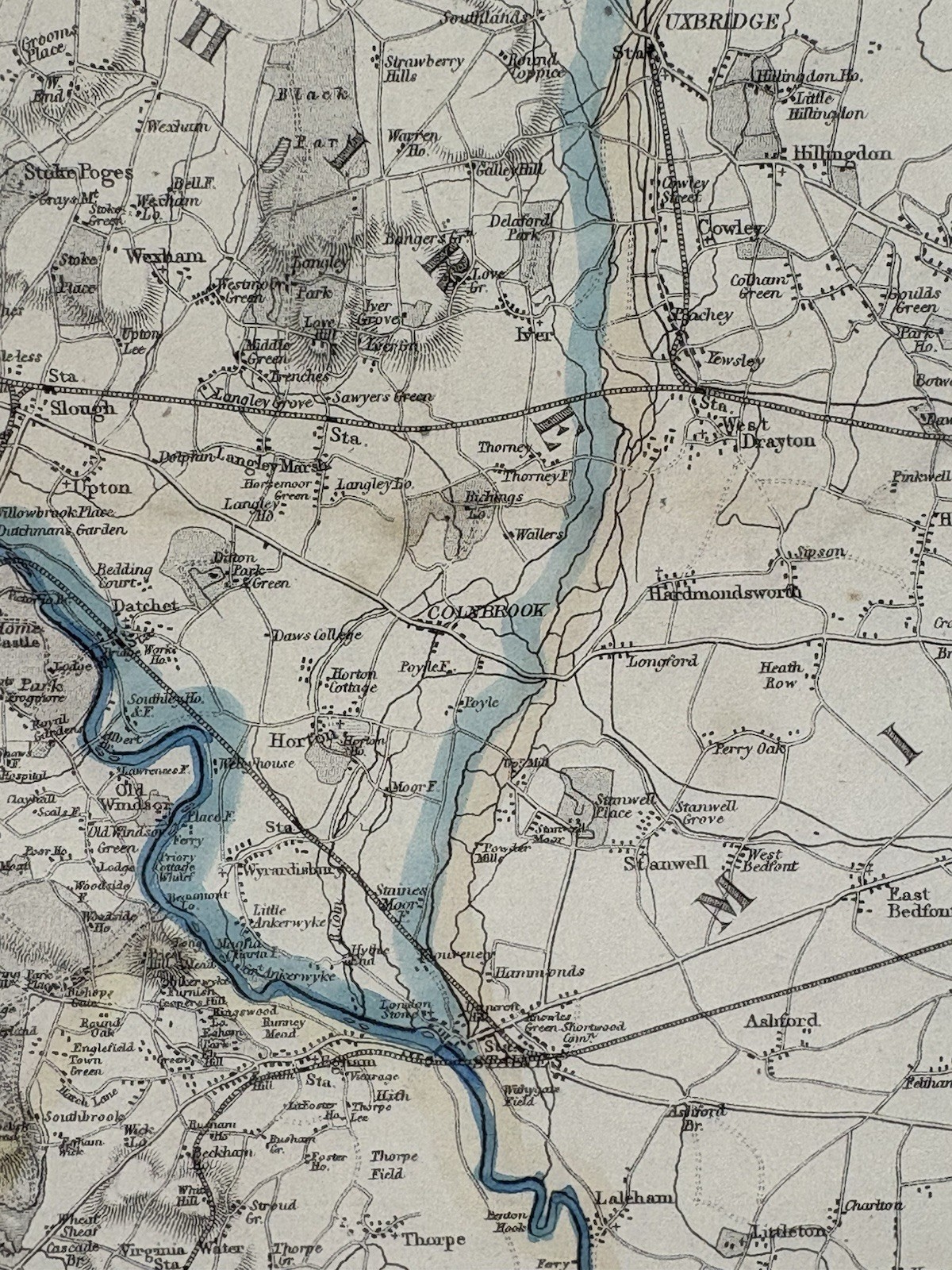 1863 Weller Thames Map Framed Victorian – Source to Sea