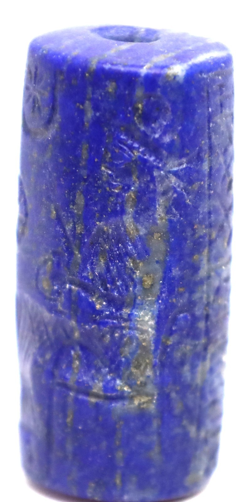 Authentic Ancient lapis stone near eastern cylender intaglio seal stone bead
