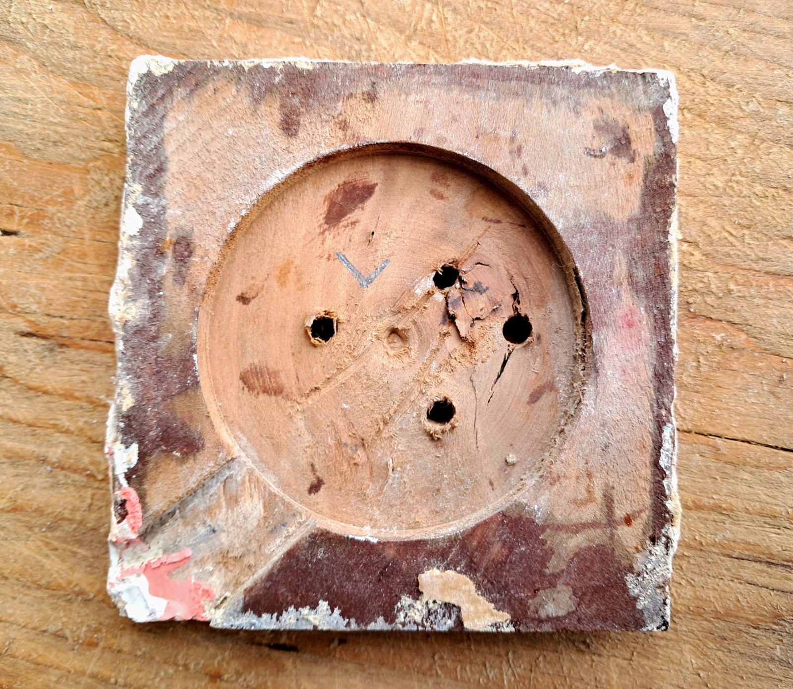 Vintage 1930s Wooden Pattress for Dolly Light Switch Period House Shabby #L