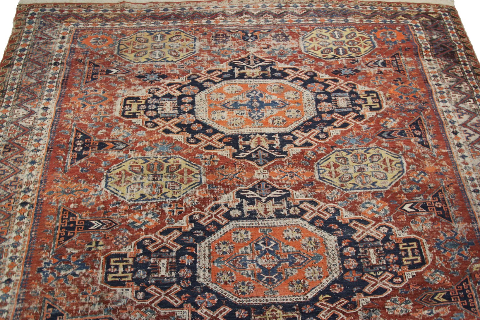 8×10 Antique Authentic Caucasian Soumak Rug Rare Flatwoven 226cm x 289cm C.1870