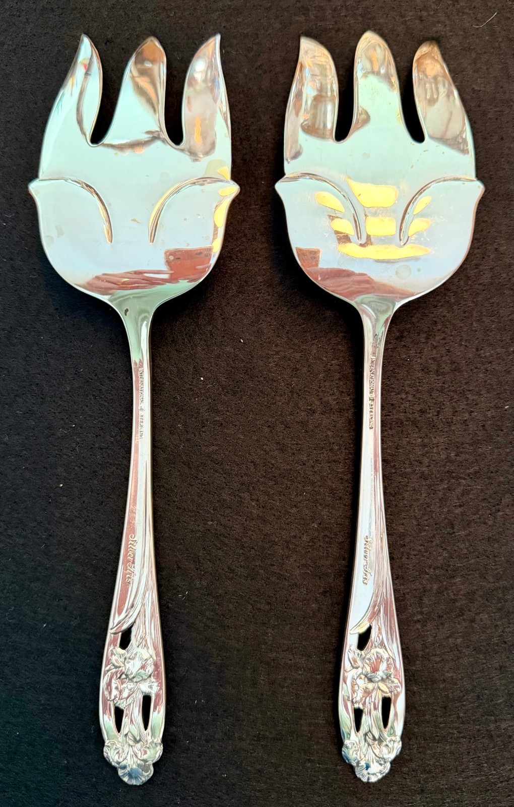 International Sterling “Silver Iris” Serving Fork — Choose Your Quantity