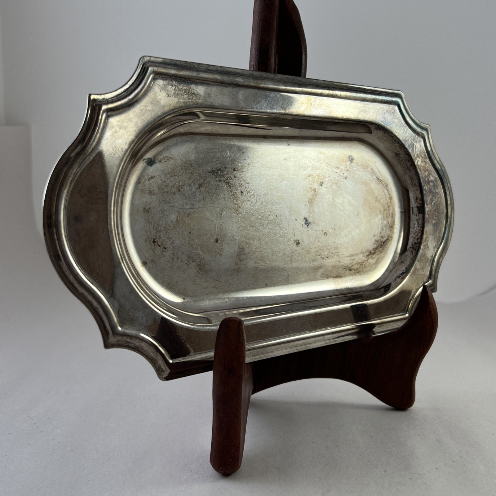 Vintage PM Italy Silver Plate Tray 9″ READ