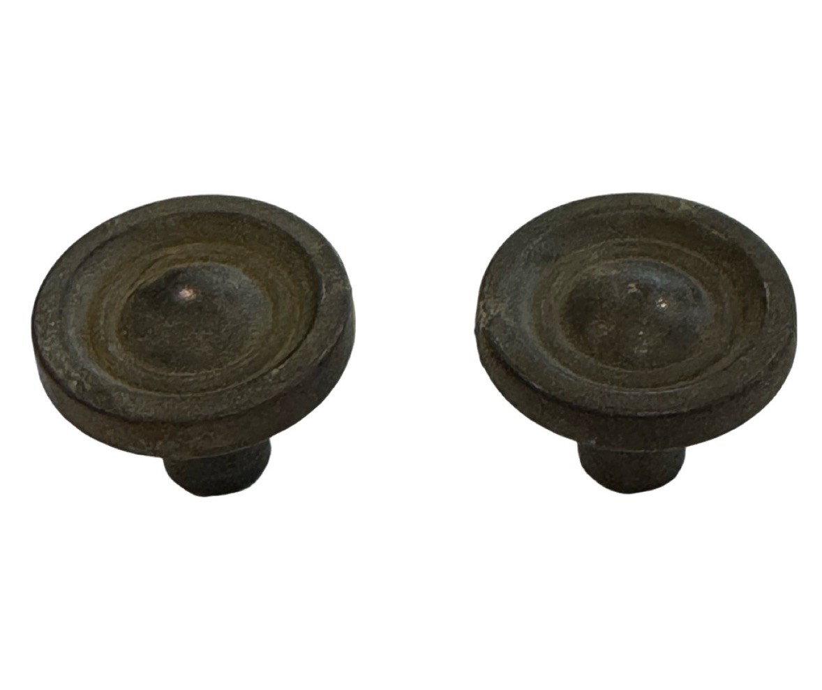 Antique Rustic Drawer Cabinet Knobs Pulls .75”W Metal Hardware Lot Set Of 2